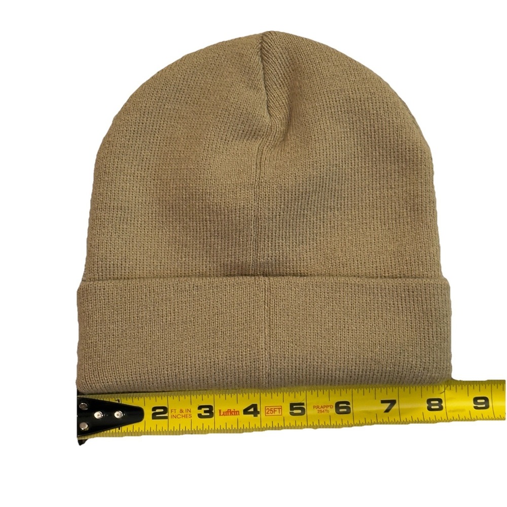 Von‎ Dutch Men's Cuff Knit Beanie OSFM Beige Khaki New Acrylic - Picture 2 of 4